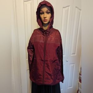 Beautiful Giant unisex camo Red Full-Zip Hooded Lightweight Windbreaker Size S.